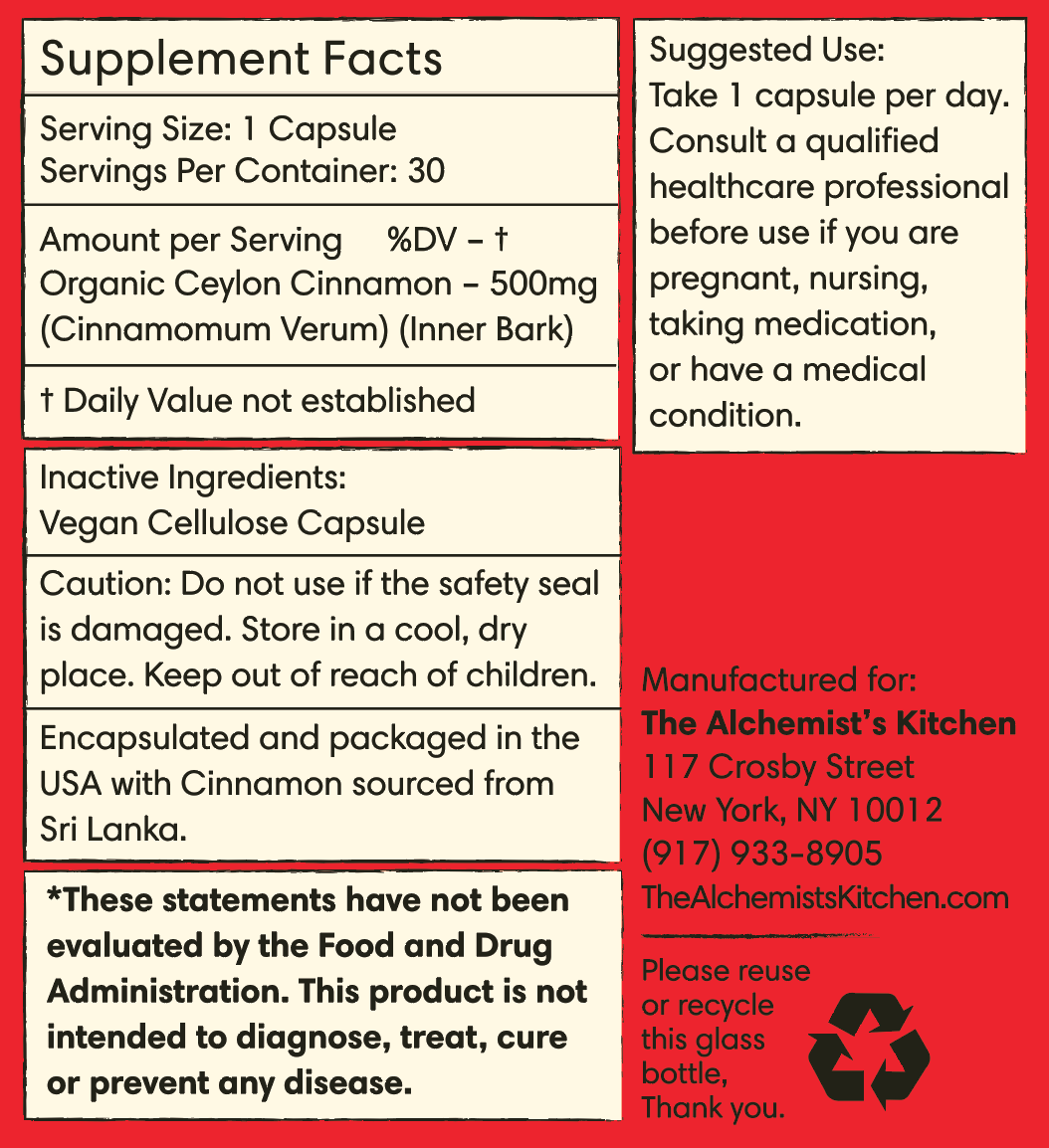 Organic Ceylon Cinnamon Capsules
