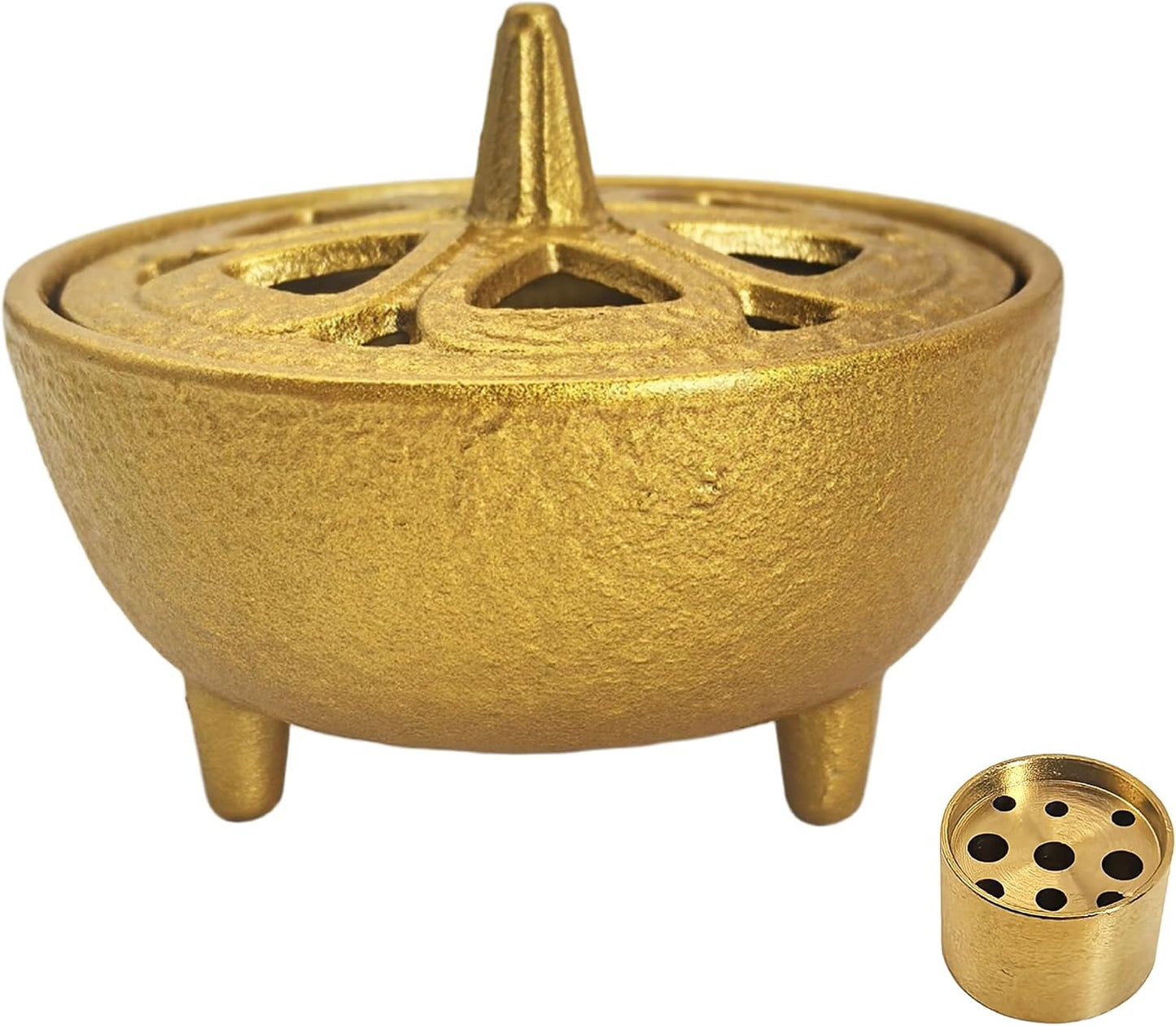 Gold Cast Iron Incense Holder