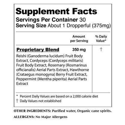 Bliss Mushroom Tincture | Reishi & Cordyceps for Mood & Heart Health