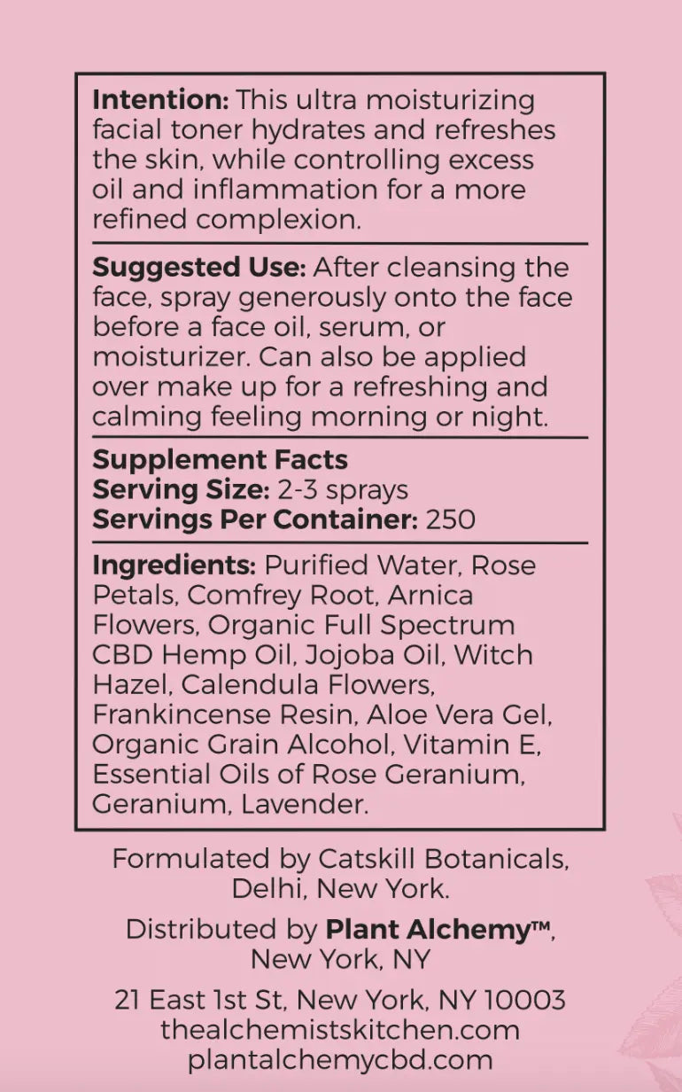 CBD Rosebud Facial Toner | Organic Botanical Hydration Spray