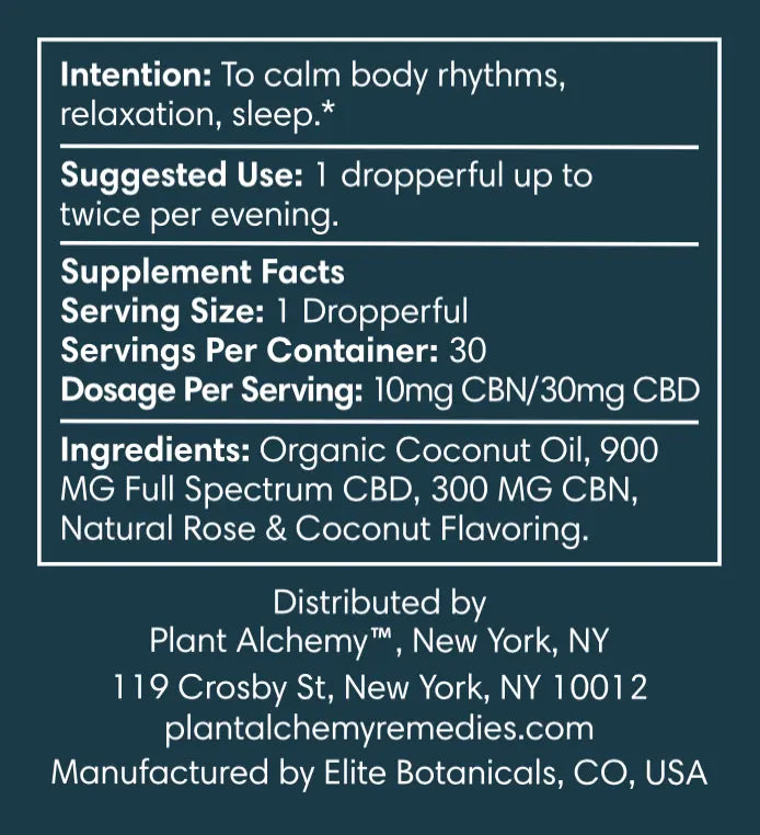 Sleep Well CBD + CBN Tincture (Full Spectrum) - Sleep & Relaxation