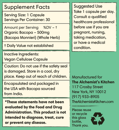 Organic Bacopa Monniere Capsules