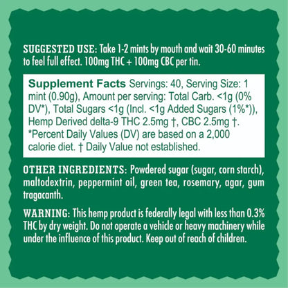 Energize Peppermint Mints