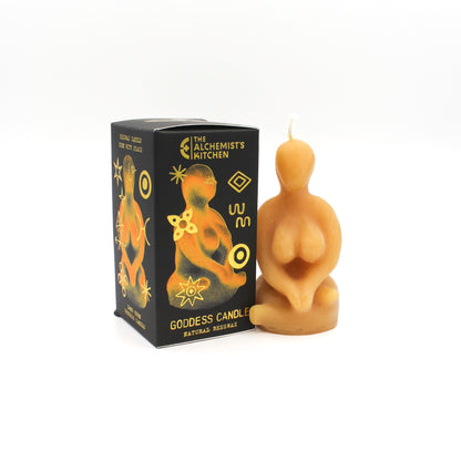 Seated Goddess beeswax ritual candle for meditation and feminine energy altars