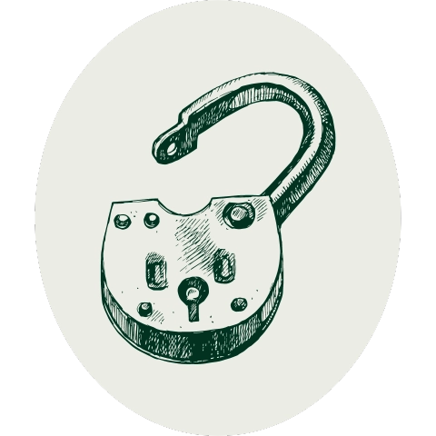 handdrawn unlocked padlock icon